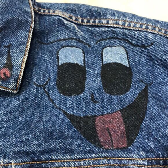 Vintage 1987 Levi’s Denim Jacket Medium Made in USA CUSTOM PAINTED - Picture 5 of 13